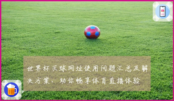 世界杯买球网址使用问题汇总及解决方案，助你畅享体育直播体验